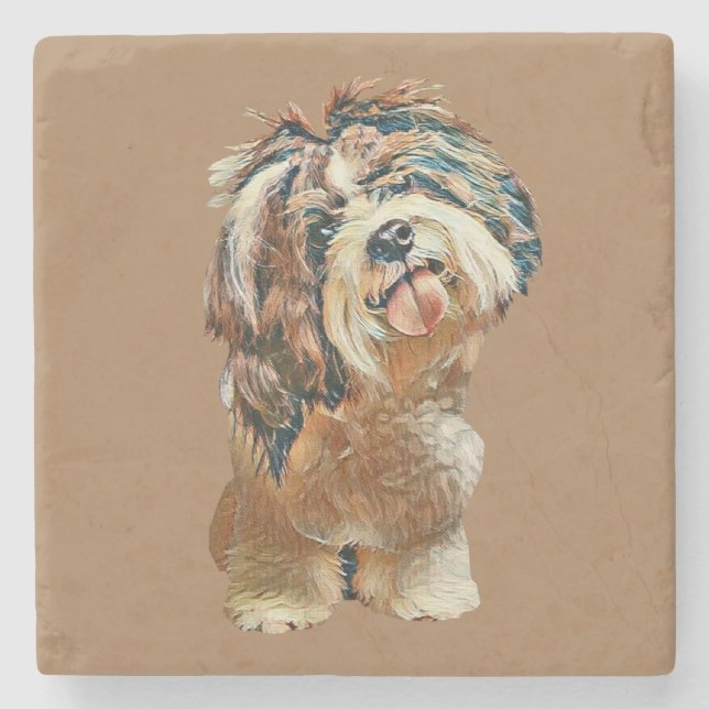 Beautiful Painted Shih Tzu Marble Untersetzer (Vorderseite)