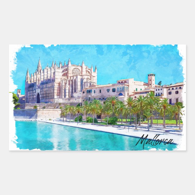 Beautiful Palma de Mallorca Spanien Balearen Rechteckiger Aufkleber (Vorderseite)