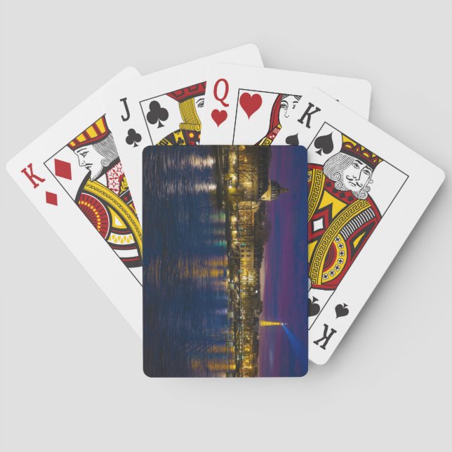 Beautiful Paris Frankreich Abend Skyline Spielkarten (Rückseite)