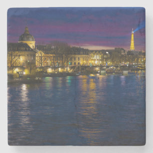 Beautiful Paris Frankreich Abend Skyline Steinuntersetzer