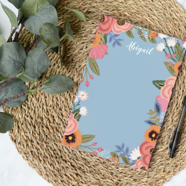 Beautiful Pastel Boho Blume - Individuelle Name Post-it Klebezettel (Von Creator hochgeladen)