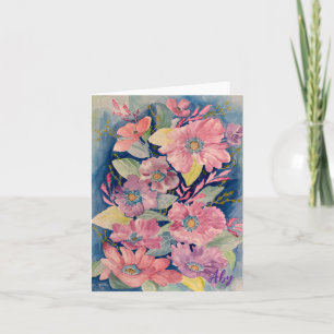 Beautiful Pastel Floral Bouquet Hinweis/Grußkarte Feiertagskarte