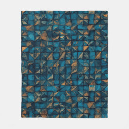 Beautiful Patchwork "Look" in Dark Teal Fleecedecke