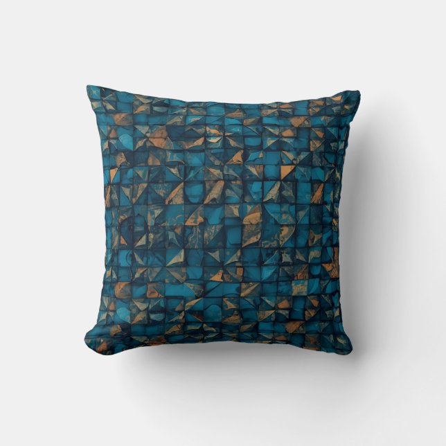 Beautiful Patchwork "Look" in Dark Teal Kissen (Vorderseite)