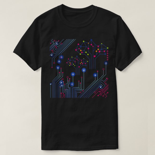 Beautiful PCB Printed Circuit Board Trace Lines an T-Shirt (Design vorne)