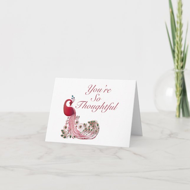 Beautiful Peacock Dankeskarte (Vorderseite)