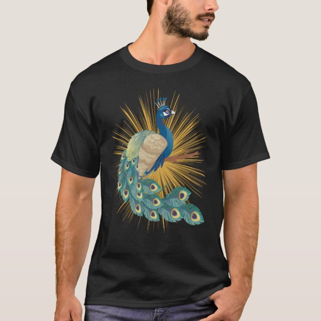 Beautiful Peacock Delightful Cheerful Animal T-Shirt (Vorderseite)