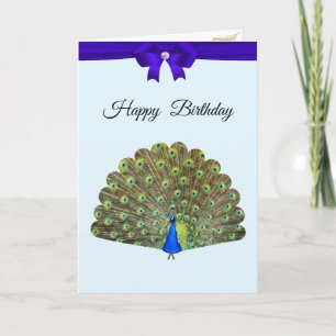 Beautiful Peacock & Ribbon Birthday