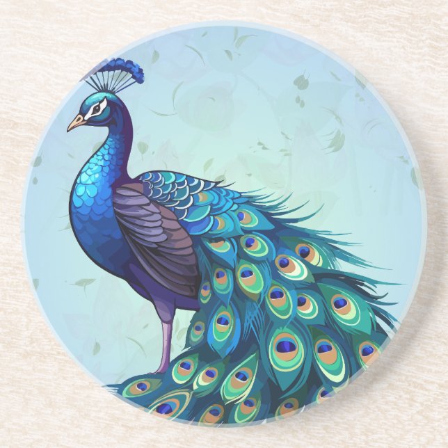 Beautiful Peacock Round Getränkeuntersetzer (Vorne)