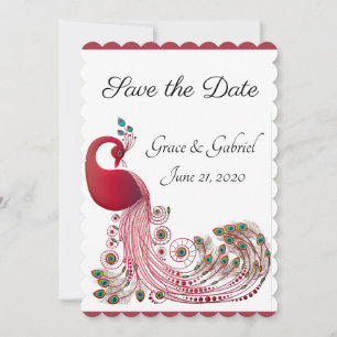 Beautiful Peacock Save The Date