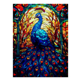 Beautiful Peacock Stausee Glass Wilhelm Tell Poster