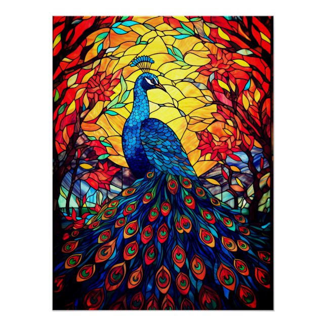 Beautiful Peacock Stausee Glass Wilhelm Tell Poster (Vorderseite)