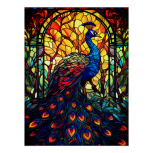 Beautiful Peacock Stausee Glass Wilhelm Tell Poster