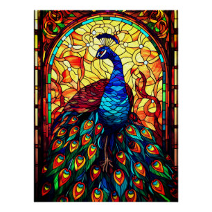 Beautiful Peacock Stausee Glass Wilhelm Tell Poster