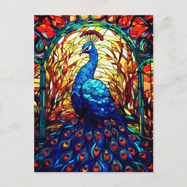 Beautiful Peacock Stausee Glass Wilhelm Tell Postkarte (Vorderseite)