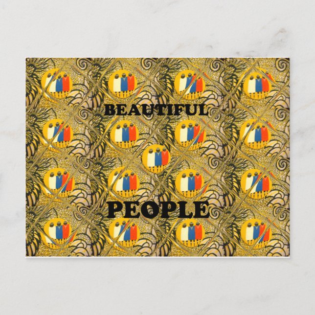 Beautiful People African Traditional Motif Farben Postkarte (Vorderseite)