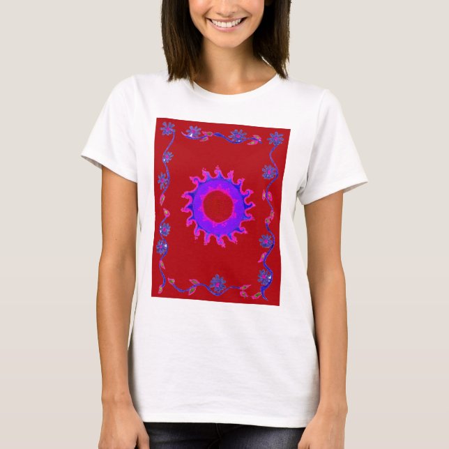 Beautiful phantastisch India Motif Mendi Art Desig T-Shirt (Vorderseite)