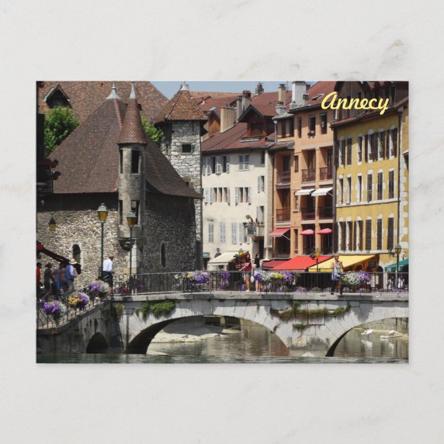 Beautiful Picturesque Historic Annecy, Frankreich Postkarte (Vorderseite)
