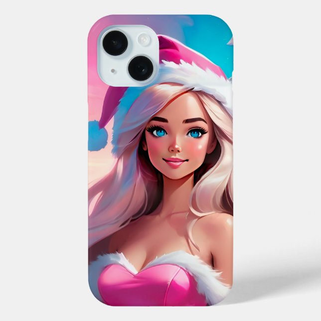 Beautiful Pink Christmas Girl 01 Case-Mate iPhone Hülle (Rückseite)