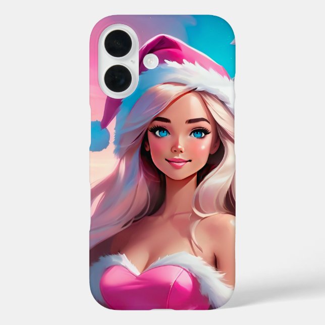 Beautiful Pink Christmas Girl 01 Case-Mate iPhone Hülle (Rückseite)
