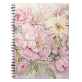 Beautiful pink peonies notizblock