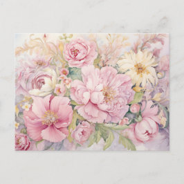 Beautiful pink peonies postkarte