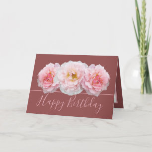 Beautiful Pink Rose Hübsche Blumenbouquet Geburtst Karte