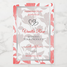 Beautiful Pink White Floral Muster Produktkennzeic Lebensmitteletikett