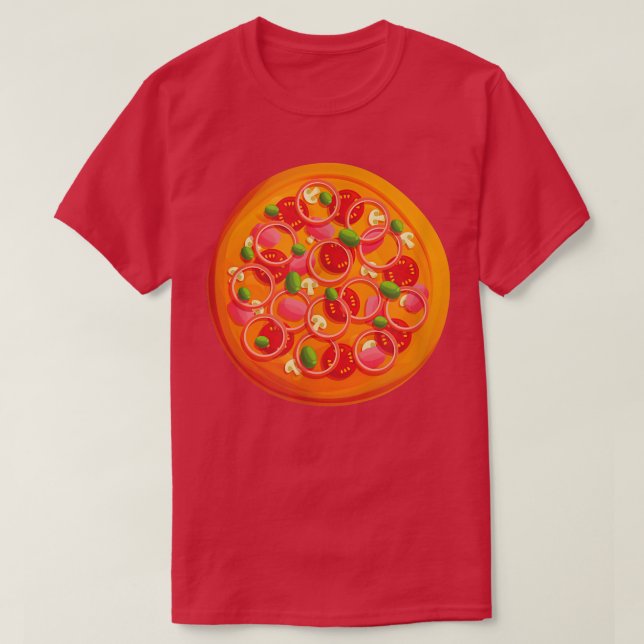 Beautiful Pizza With Tomatoes And Mushrooms Circle T-Shirt (Design vorne)