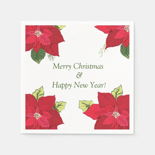Beautiful Poinsettia Blume Custom Christmas Serviette (Vorderseite)