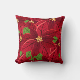 Beautiful Poinsettia Fleece Blanket Kissen