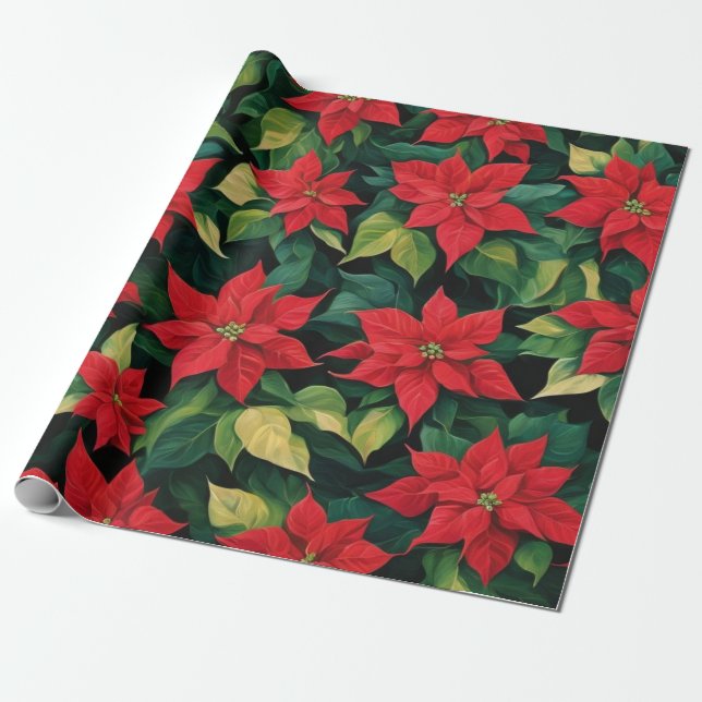 Beautiful Poinsettia Geschenkpapier (Ungerollt)