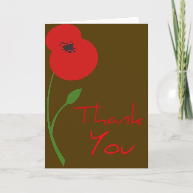 Beautiful Poppy Vielen Dank Karten (Vorderseite)
