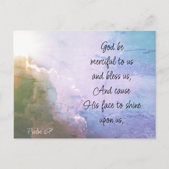 Beautiful Psalm 67 Blessing Upon Us Postkarte (Vorderseite)