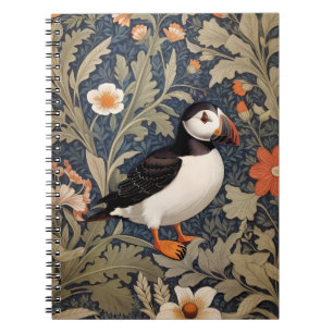 Beautiful Puffin William Morris Inspiriert Notizblock