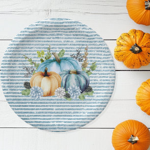 Beautiful Pumpkin Blue Erntedank Watercolor Pappteller