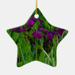 Beautiful Purple Iris Keramik Ornament