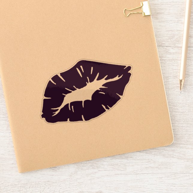 Beautiful Purple Lipstick Kiss Isolated Aufkleber (Notizbuch)