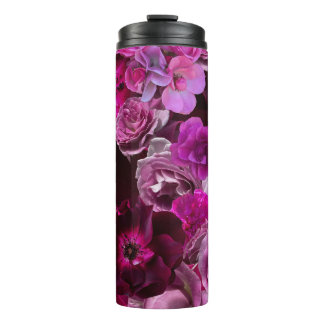 Beautiful Purple Rose Collage Thermosbecher