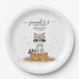 Beautiful Raccoon Nature Baby Party Pappteller