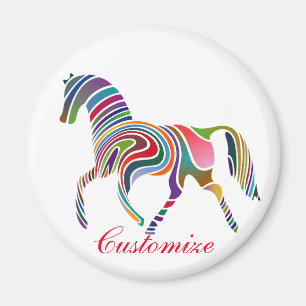 Beautiful Rainbow Color Horse Thunder_Cove Magnet