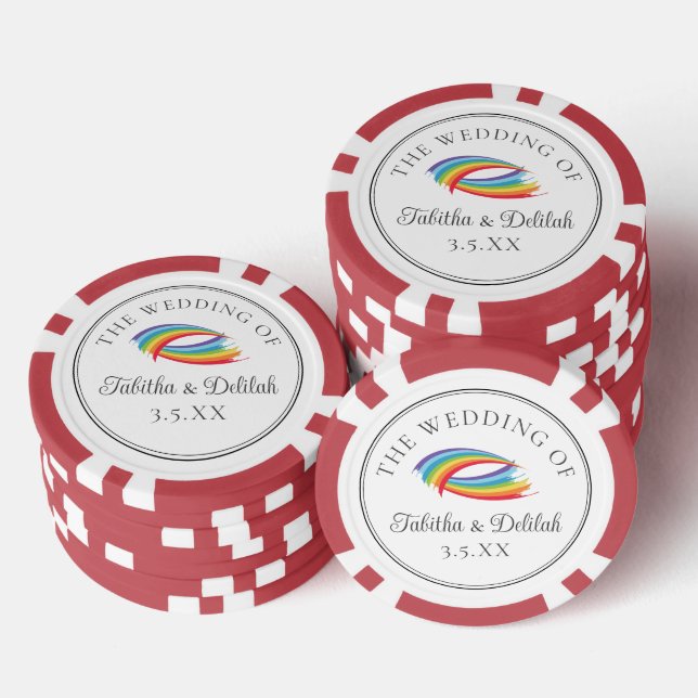 Beautiful Rainbow Wedding Personalized Pokerchips (Stapel)