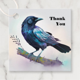 Beautiful Raven on a Tree Branch Vielen Dank Geschenkanhänger