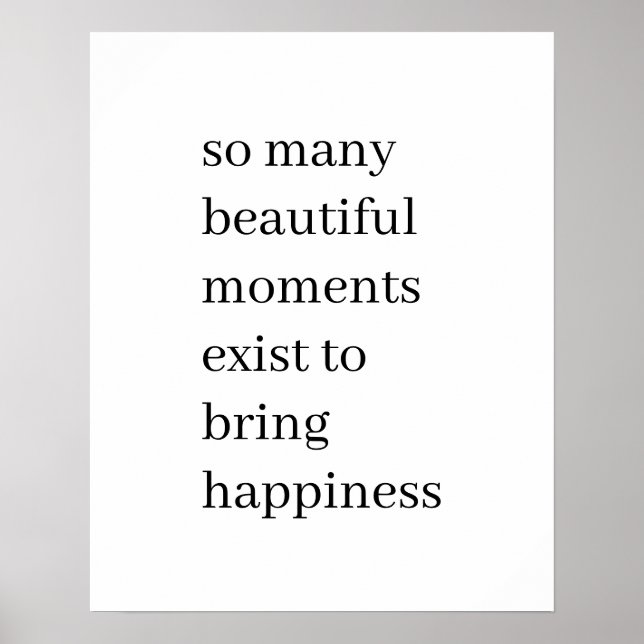 Beautiful Reasons to Be Happy Minimalist Quote Poster (Vorne)