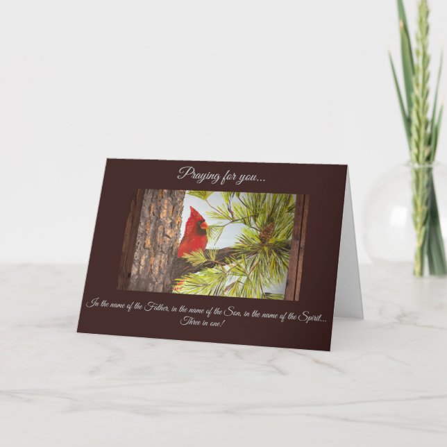 Beautiful Red Bird Christlich Card Feiertagskarte (Vorderseite)