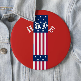 Beautiful Red Blue White Star Hope USA Cake Sta Button
