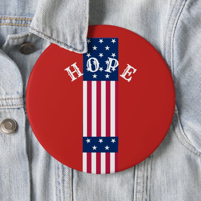 Beautiful Red Blue White Star Hope USA Cake Sta Button (Beispiel)
