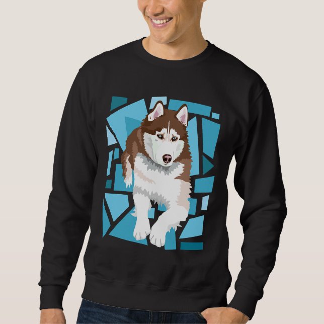 Beautiful Red Brown Siberian Husky Sweatshirt (Vorderseite)