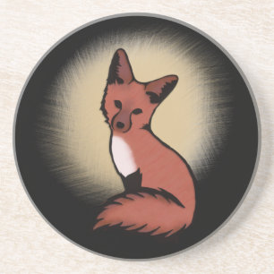 Beautiful Red Fox Sandstein Untersetzer