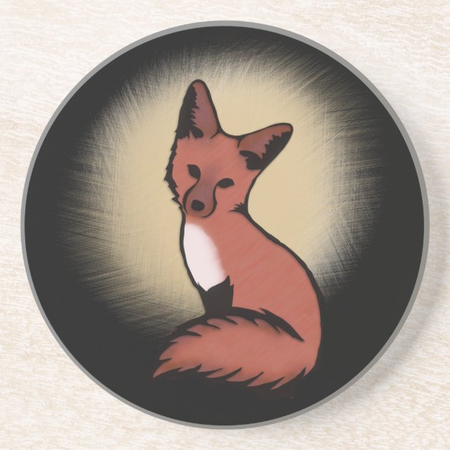 Beautiful Red Fox Sandstein Untersetzer (Vorne)